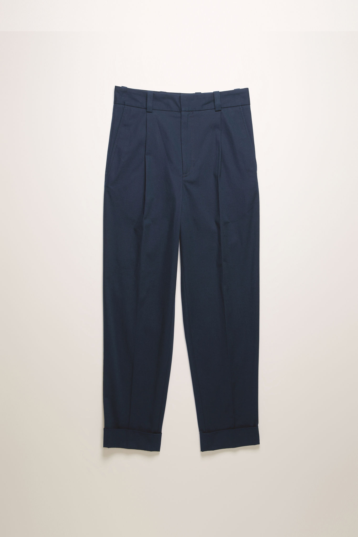 Cropped tapered-fit trousers navy blue - 1