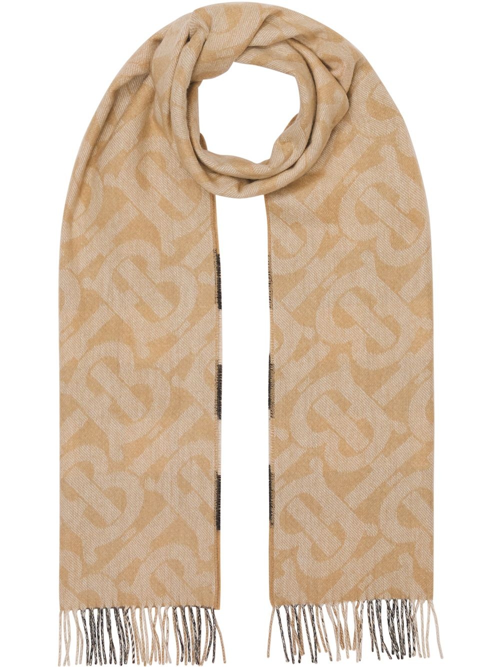 reversible check and monogram-print scarf - 1