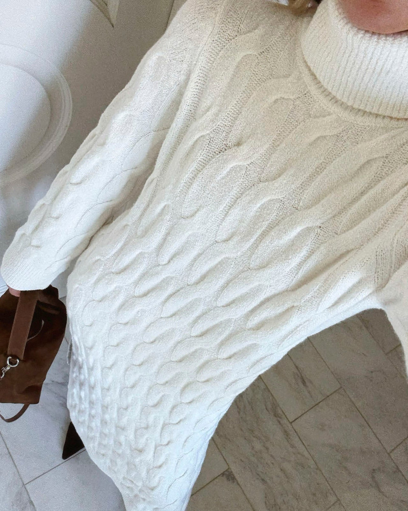 Splendid x @Cellajaneblog Cable Sweater Dress 3