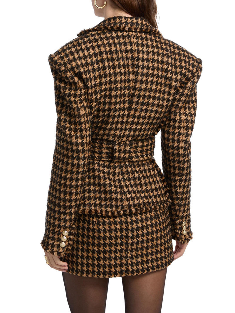 Women's Janice Houndstooth Tweed Jacket - Chocolate Camel 5