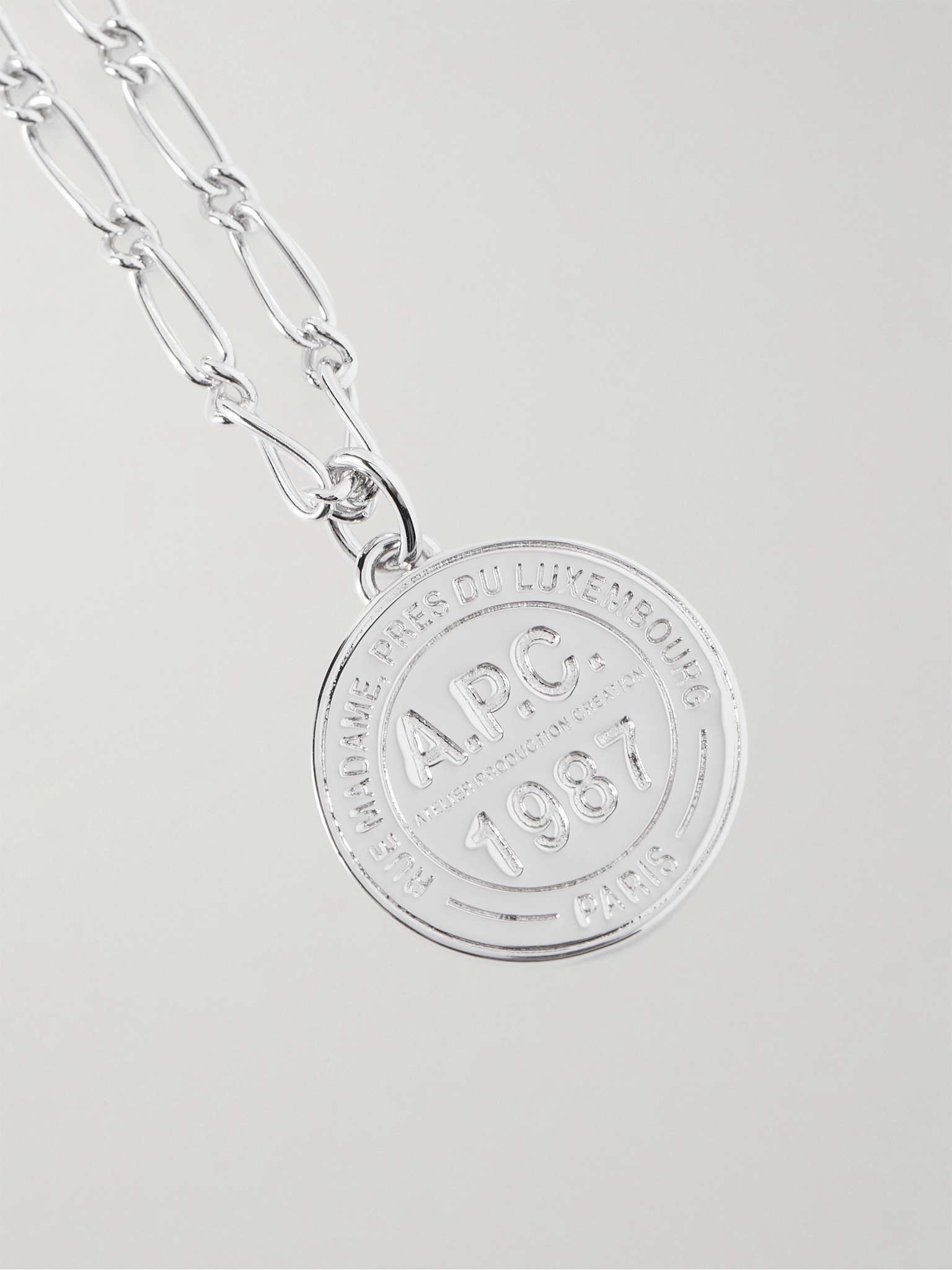 Logo-Engraved Silver-Tone Necklace - 4