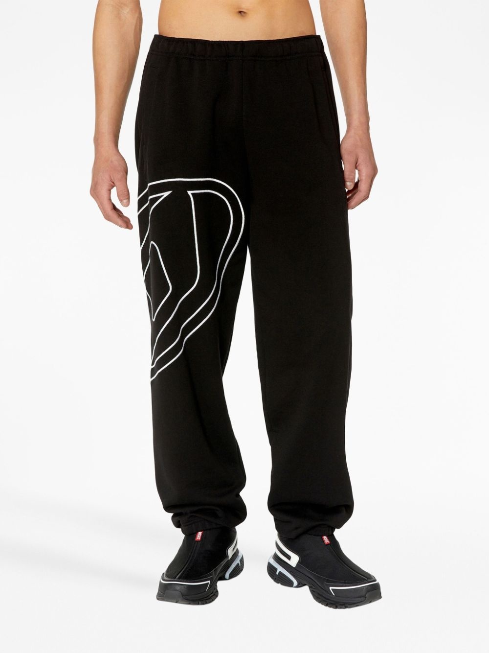 logo-embroidered cotton track pants - 2