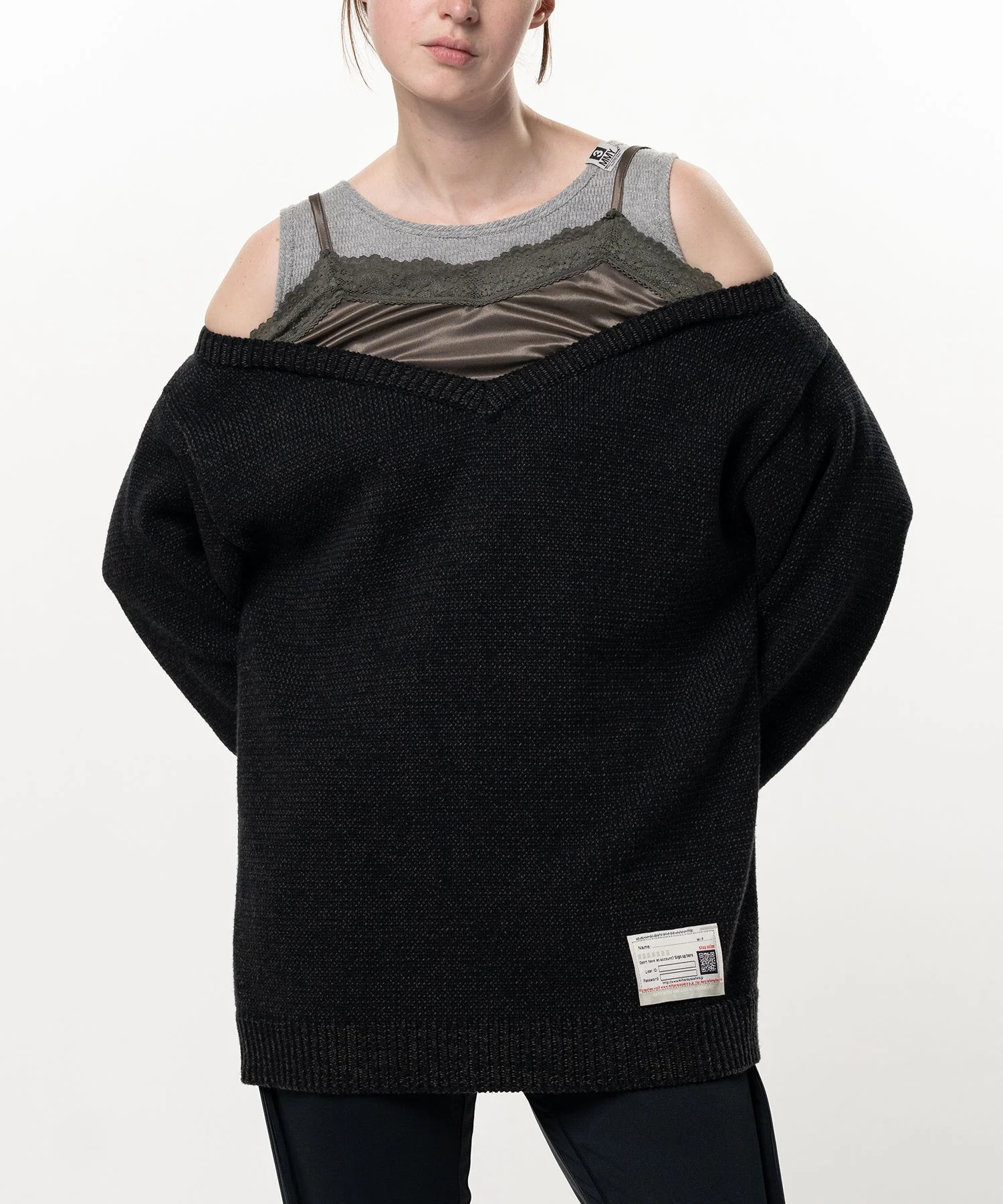 Shifted Layer Knit Sweater - 1