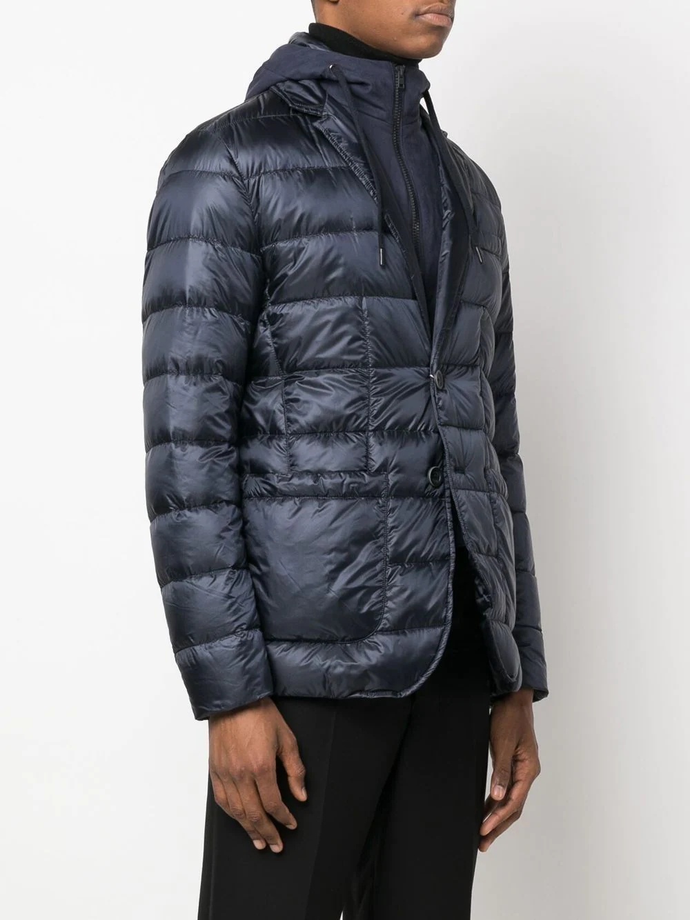 hooded zip-up quilted jacket - 3