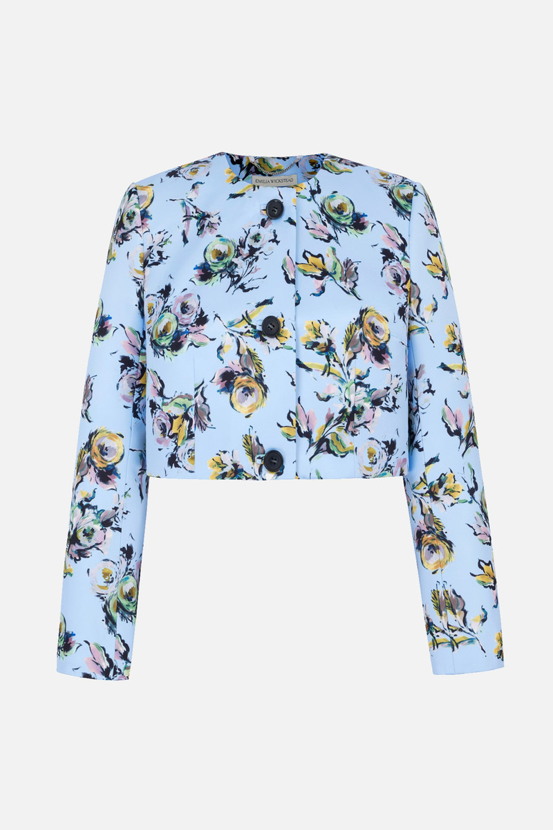 Lizette Jacket in Yellow & Green Floral Print Genzianella 1