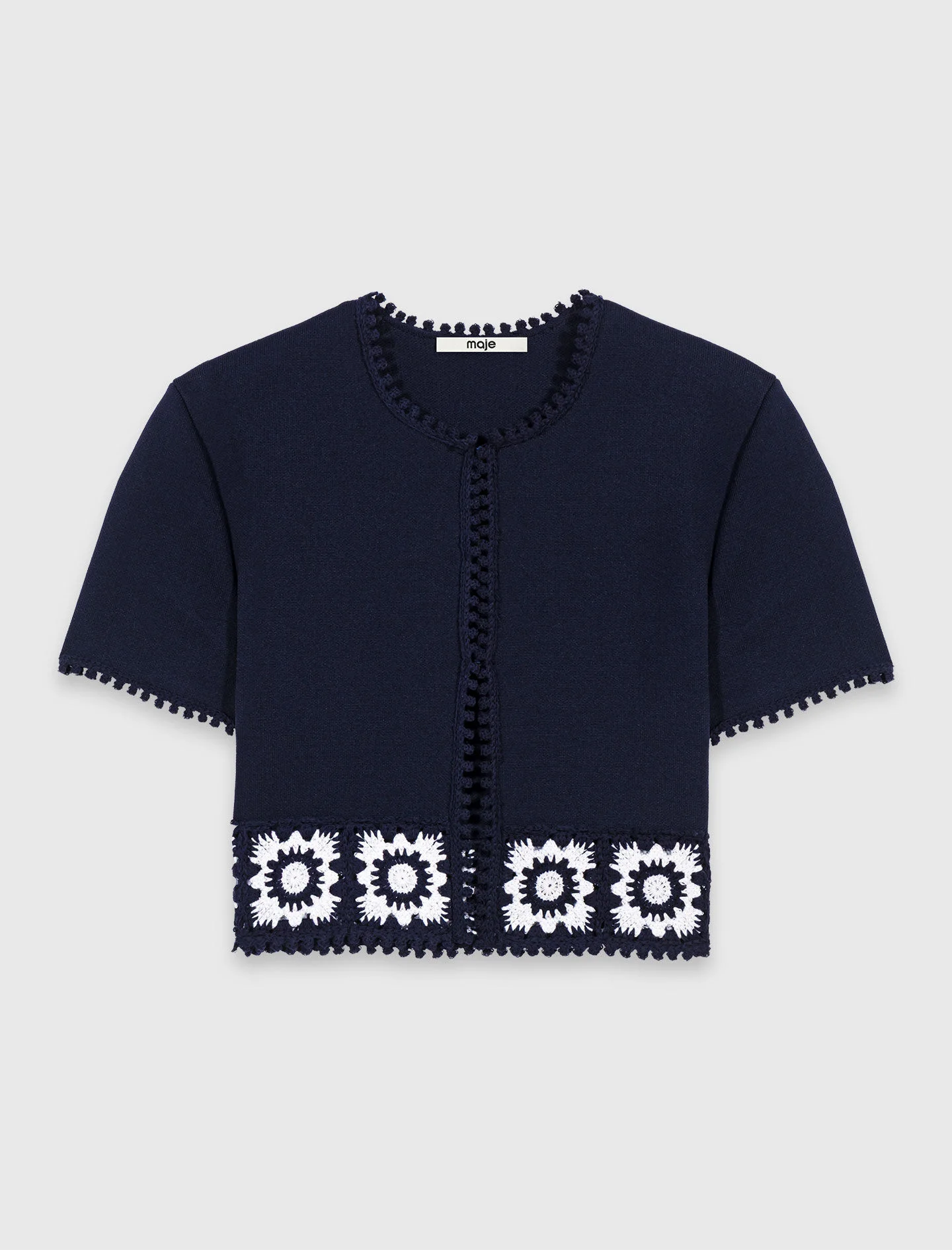 Cardigan with crochet panels - 1