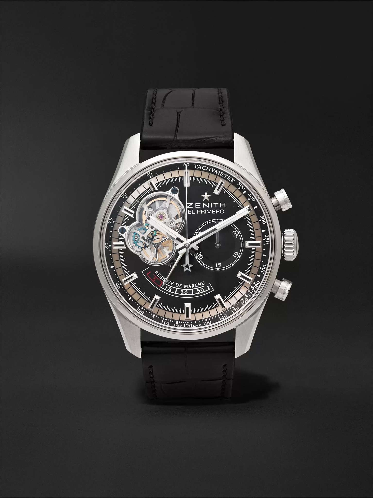 El Primero Chronomaster 42mm Stainless Steel and Alligator Watch, Ref. No. 03.2080.4021/21.C496 - 1