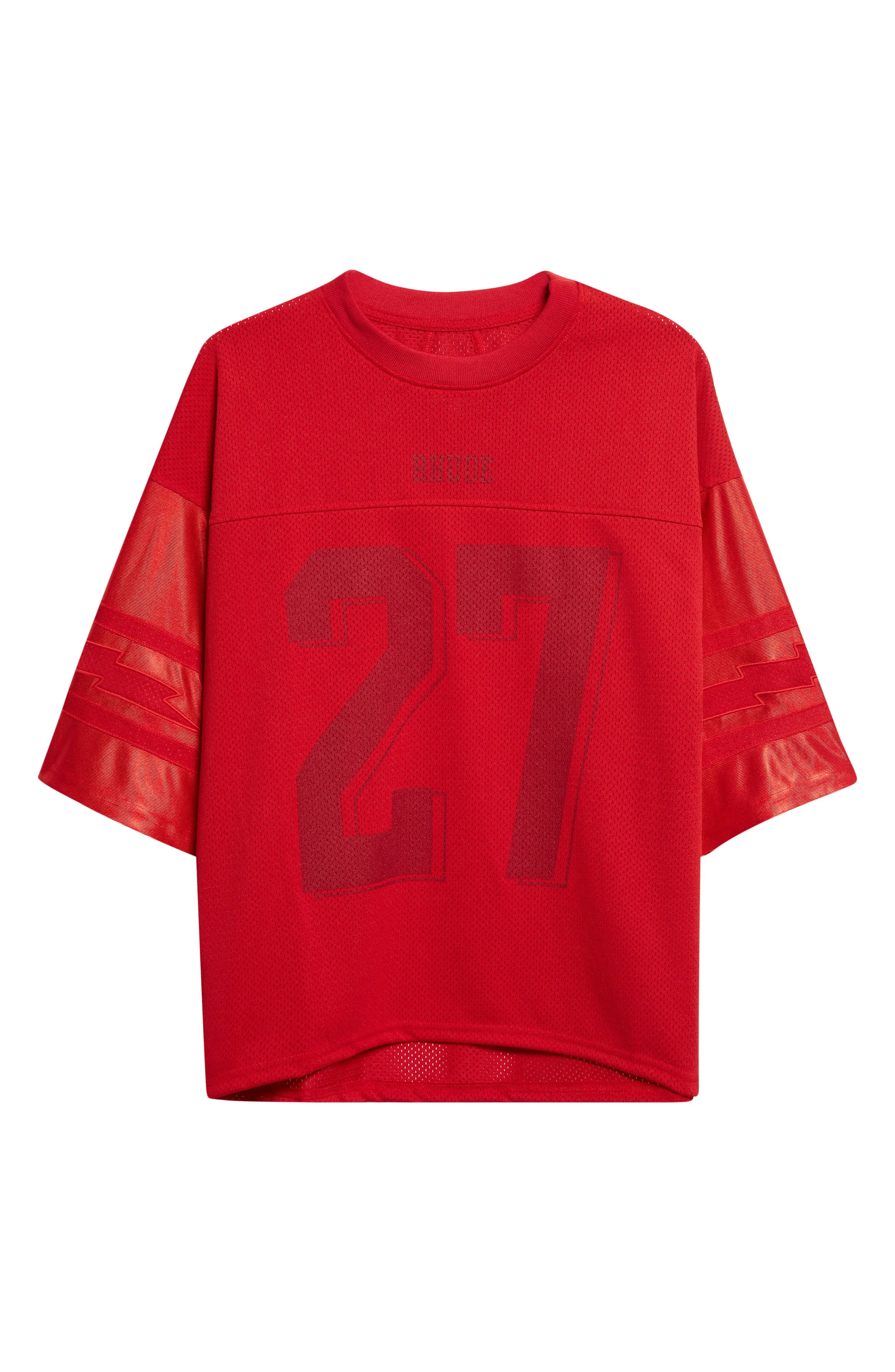Rhude Lightening Football Jersey in Red/Red at Nordstrom - 1