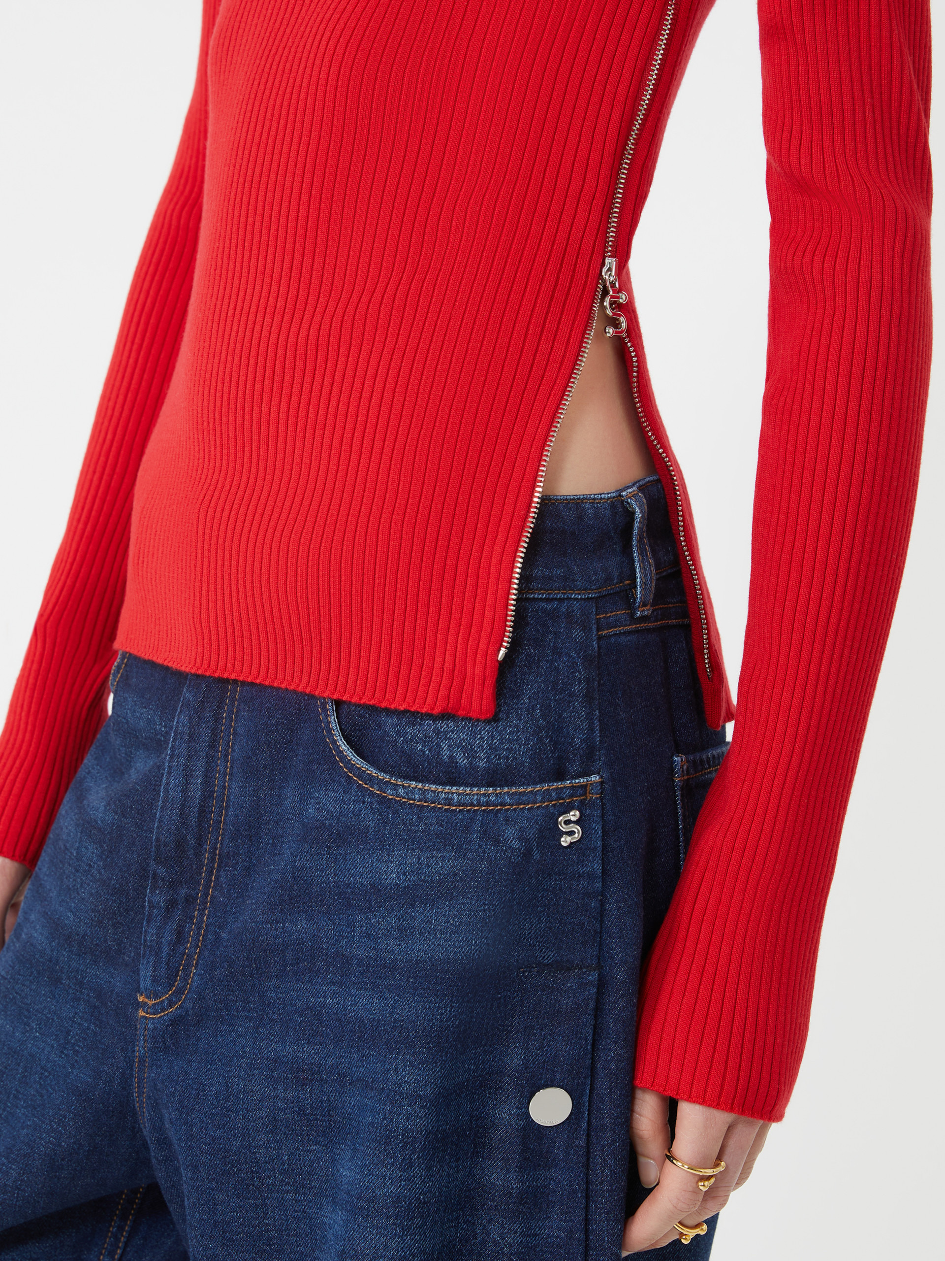 PINNA Sweater with zip-up high neck detail - 6