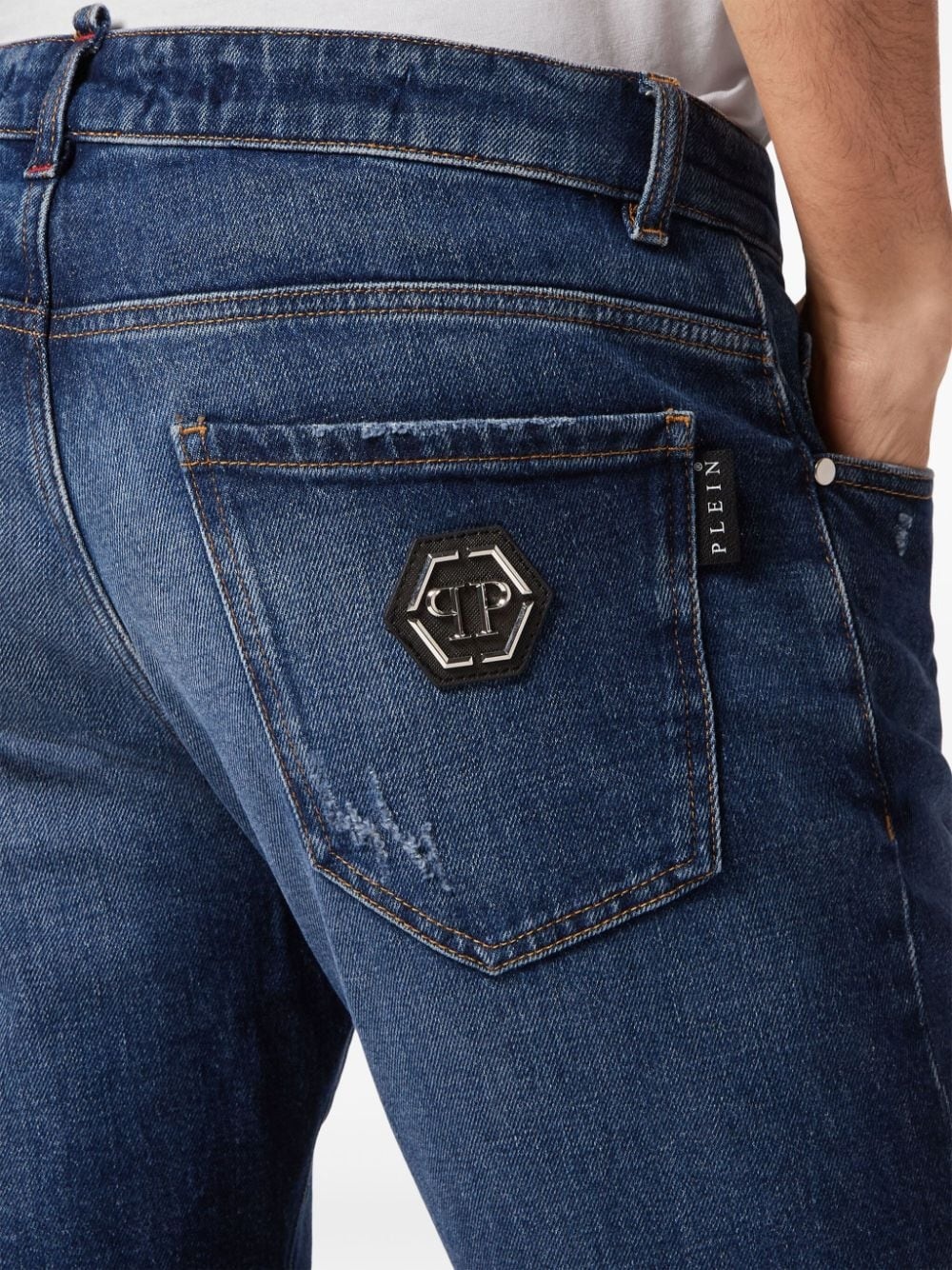 ripped-detail straight-leg jeans - 5