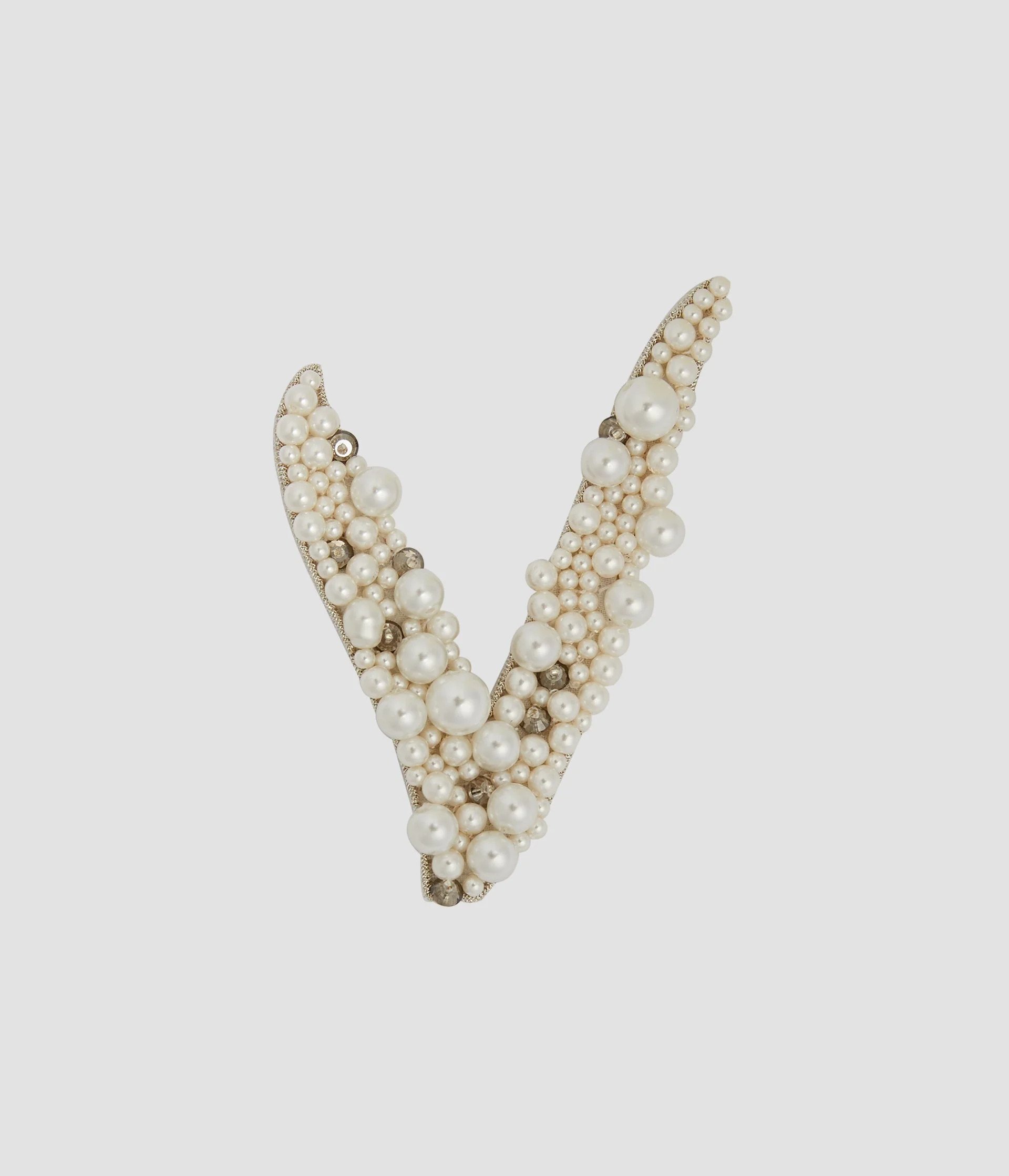 PEARL ALPHABET BROOCH V - 1