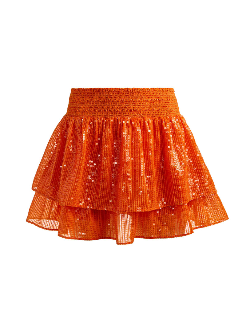 BETHIE SEQUIN MINI SKORT - ORANGE PEEL 1