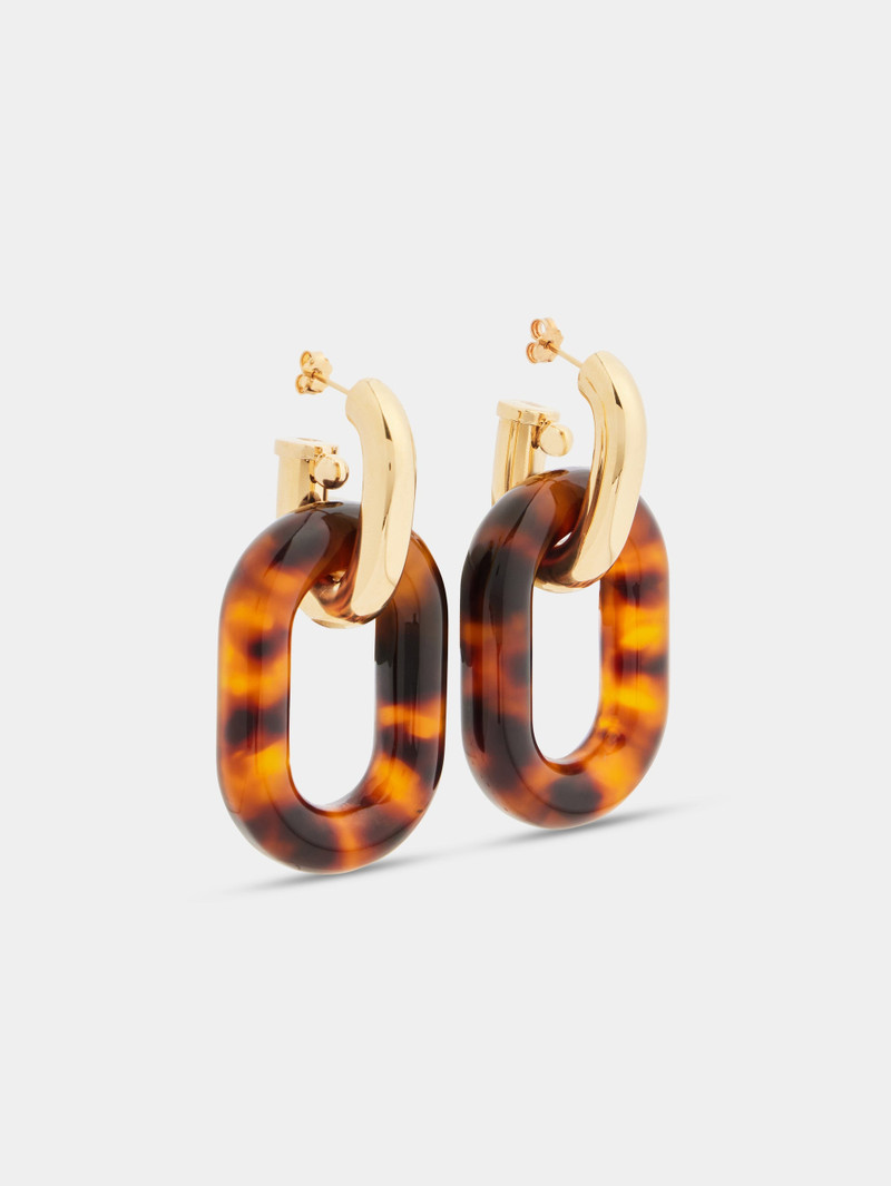 rabanne XL LINK OVERSIZED TARTARUGA EARRINGS outlook