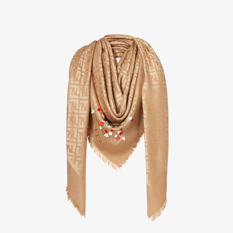 FF Shawl Brown silk and wool shawl 3