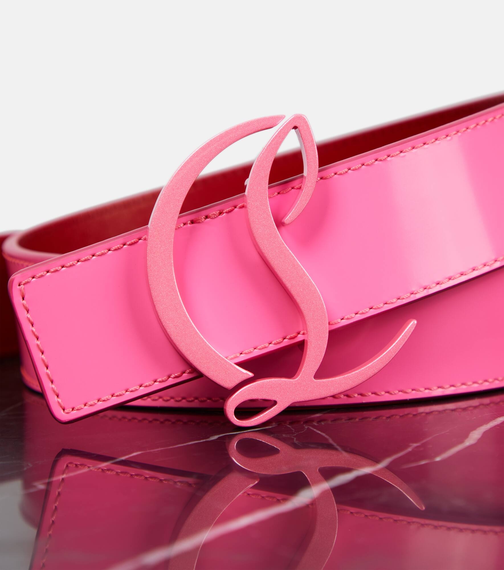 Logo leather belt - 3