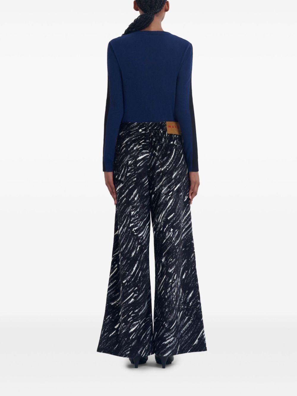 graphic-print wide-leg trousers - 4