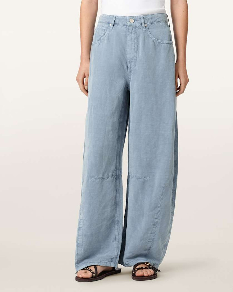 JETT BARREL LEG LINEN BLEND PANTS 4