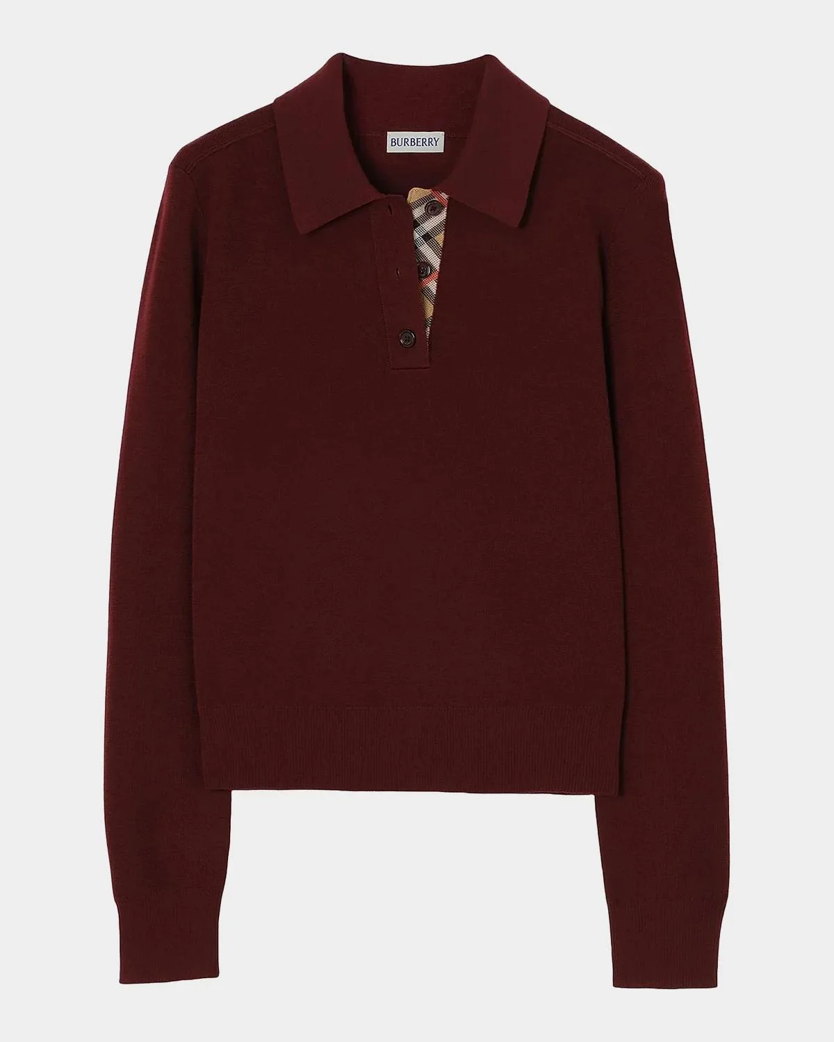 Mandy Wool Long-Sleeve Polo Shirt - 1