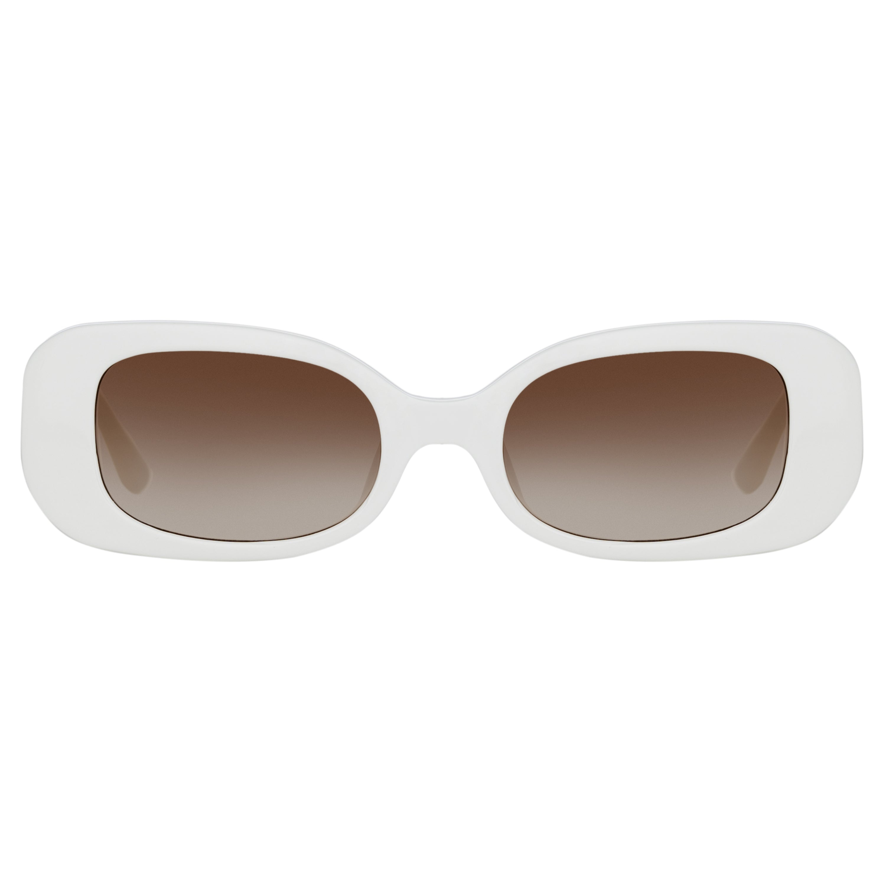 LOLA RECTANGULAR SUNGLASSES IN WHITE - 1