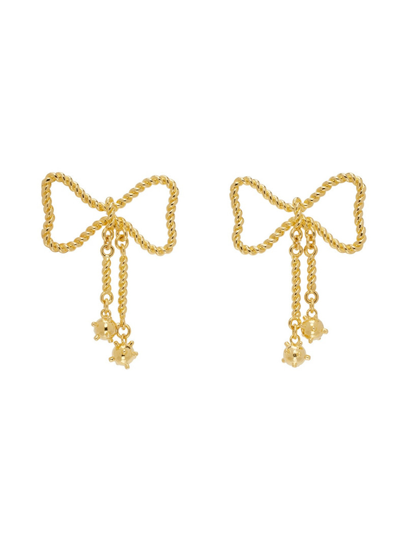 Gold Mace Bow Earrings 1