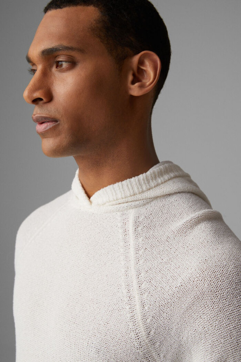 Tom Knitted hoodie in Off-white 4