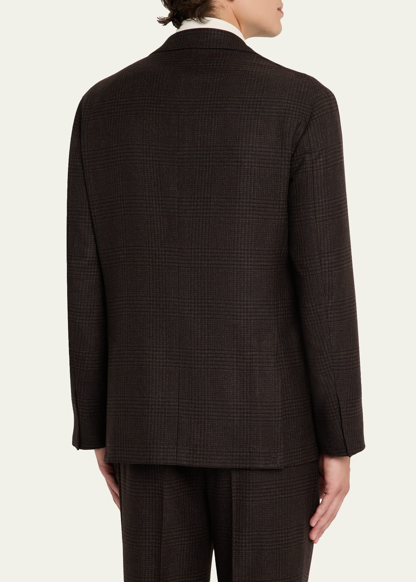Men's Wool, Cashmere and Silk Prince of Wales Suit - 7