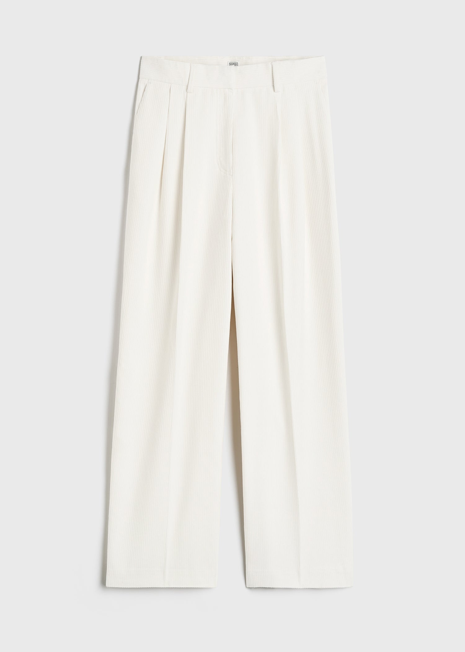 Silk cotton cord trousers meringue - 1