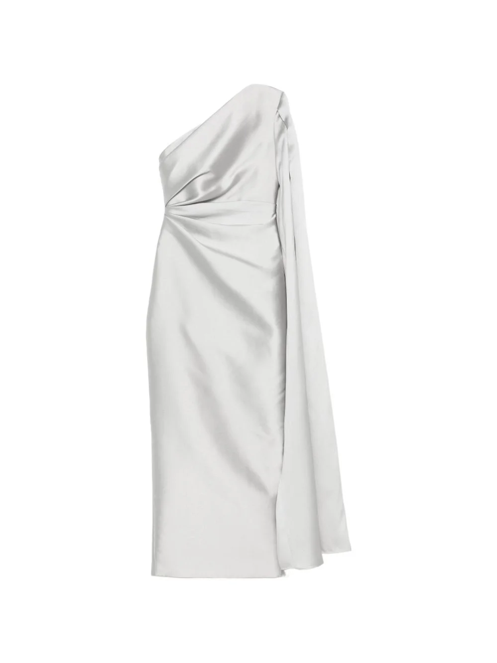 one-shoulder cape-detail maxi dress - 1