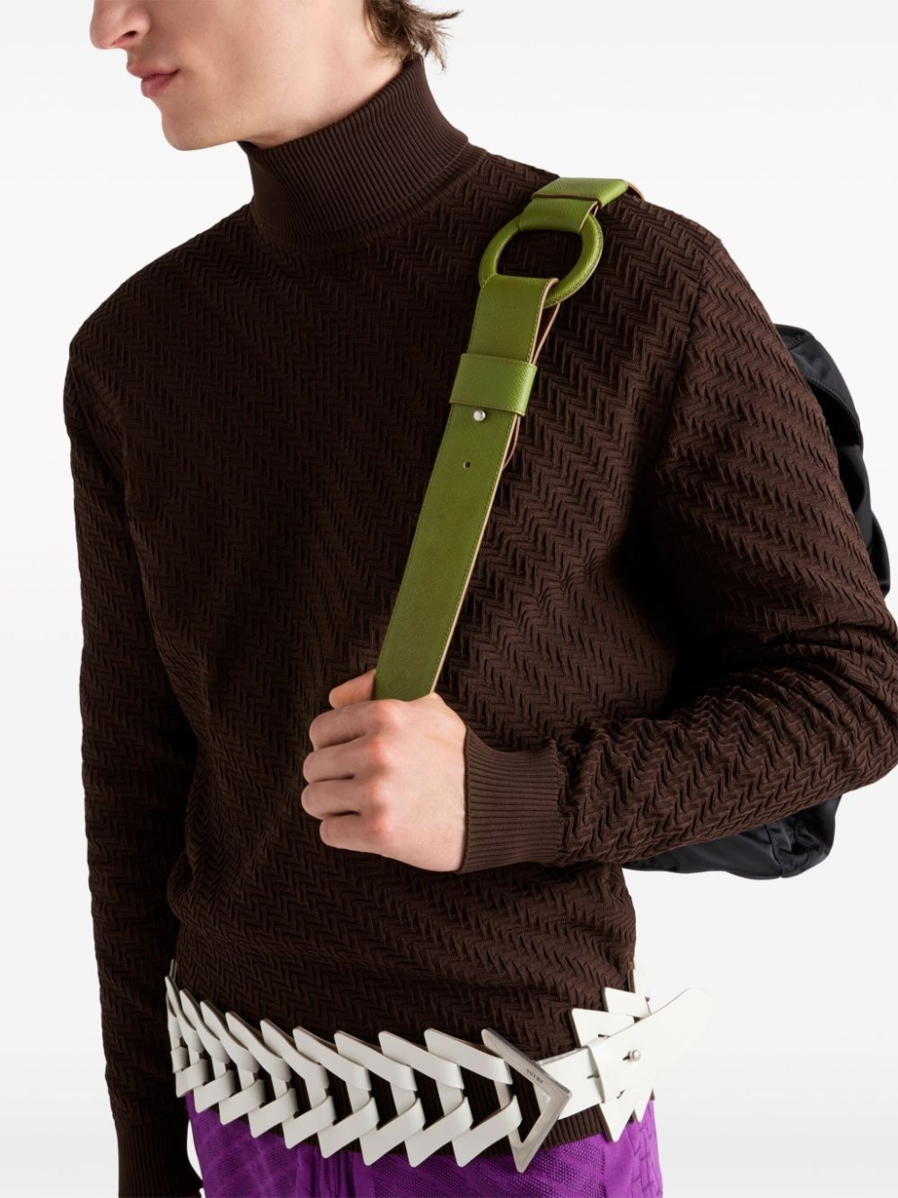 turtleneck nylon sweater - 6