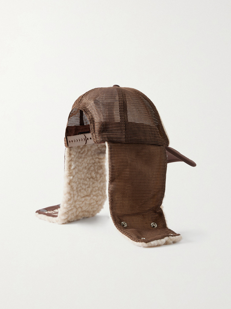 Denim Repair Service Fleece-Trimmed Printed Canvas and Mesh Trucker Cap 3