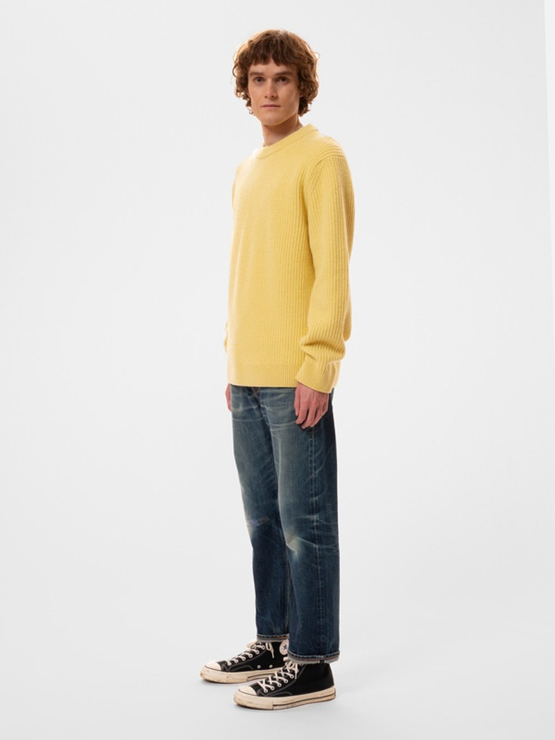 Nudie Jeans August Rib Wool Sweater Citra outlook