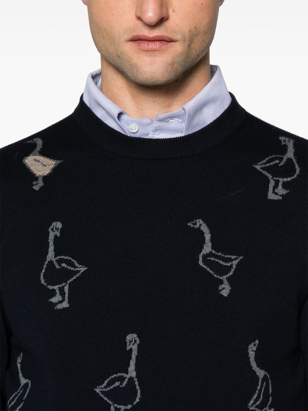 pattern-intarsia virgin wool sweater - 5