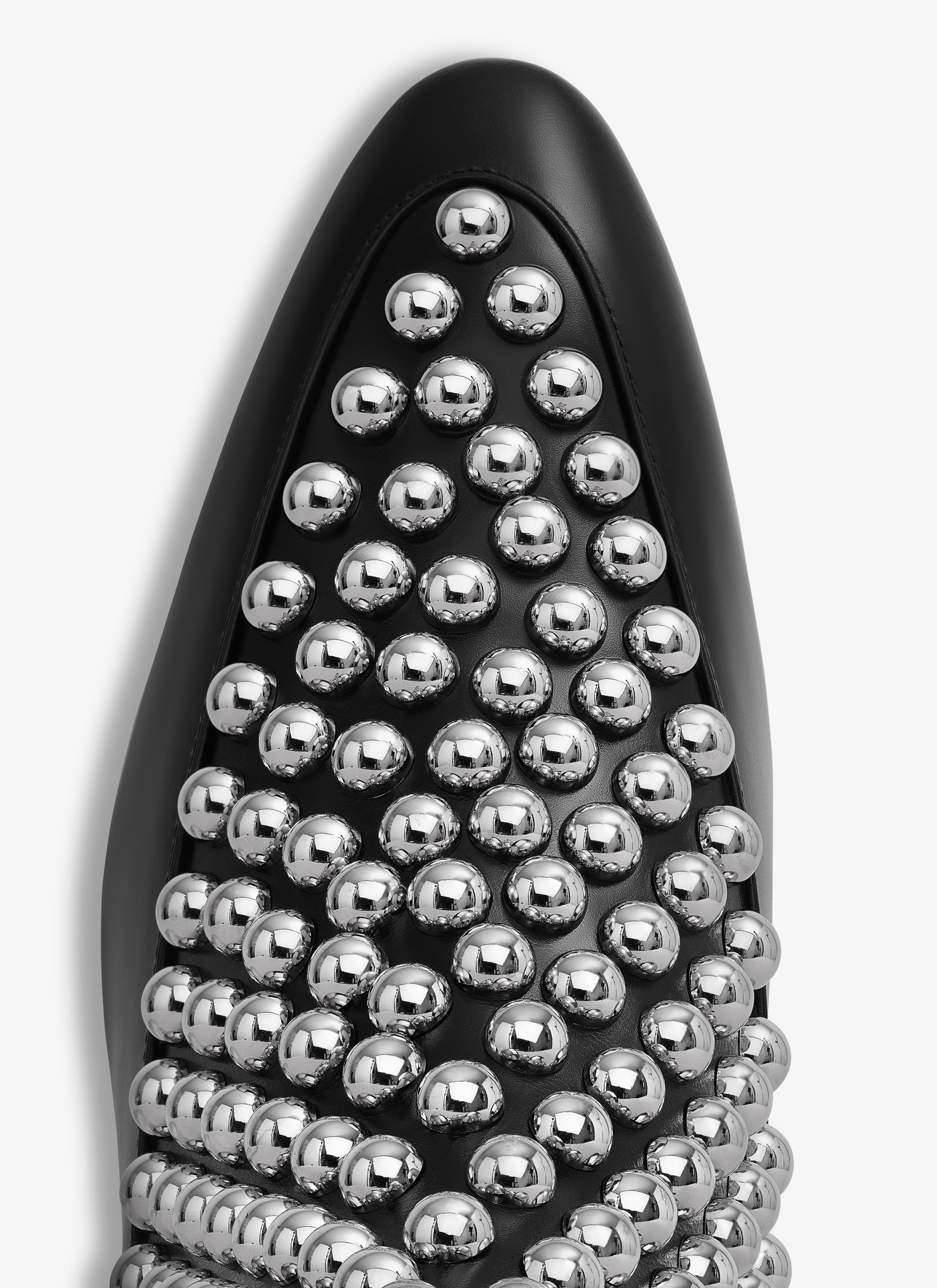ASYMETRIC ANKLE BOOTS IN GLOSSY CALFSKIN WITH STUDS - 4