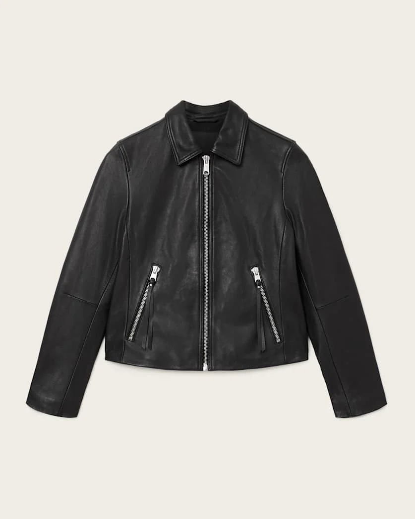 DANBURY LEATHER BIKER JACKET - 1