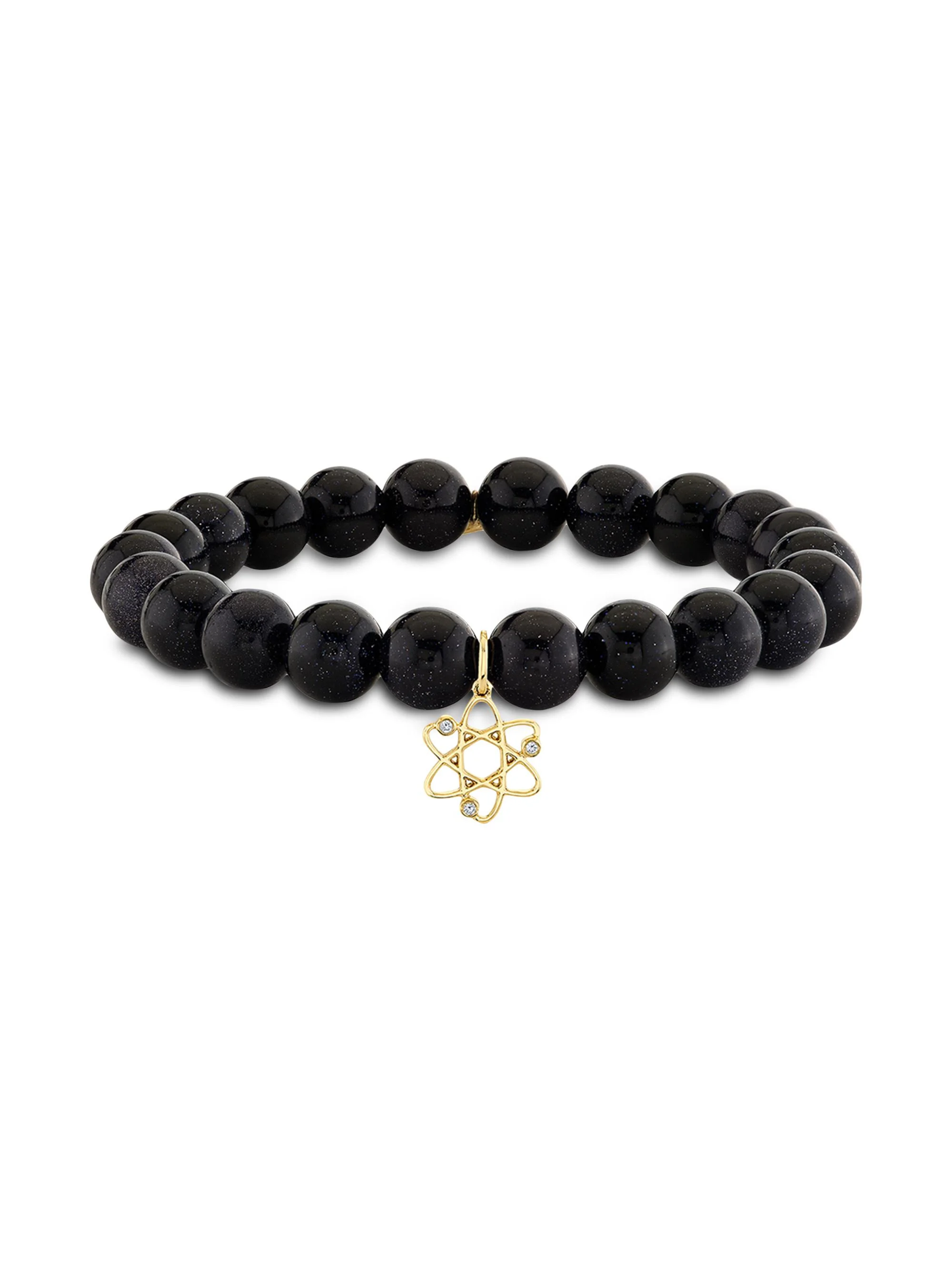 Women's Cosmos Charm 14K Yellow Gold, Blue Goldstone & 0.01 TCW Diamond Bracelet - Goldstone - 1