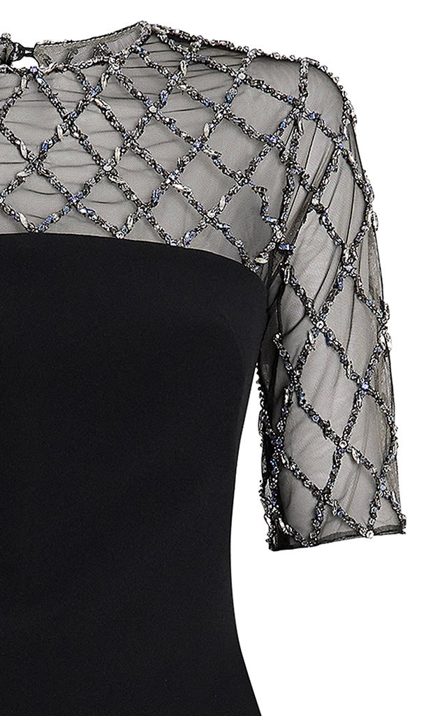 Antwar Embroidered Crepe Mini Dress black - 3