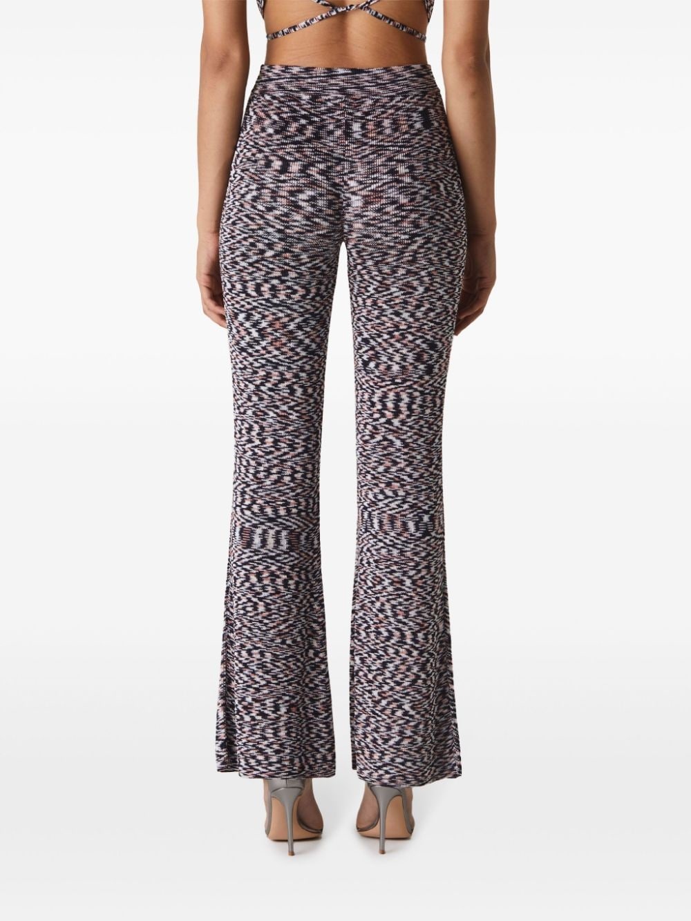 printed flared trousers - 3