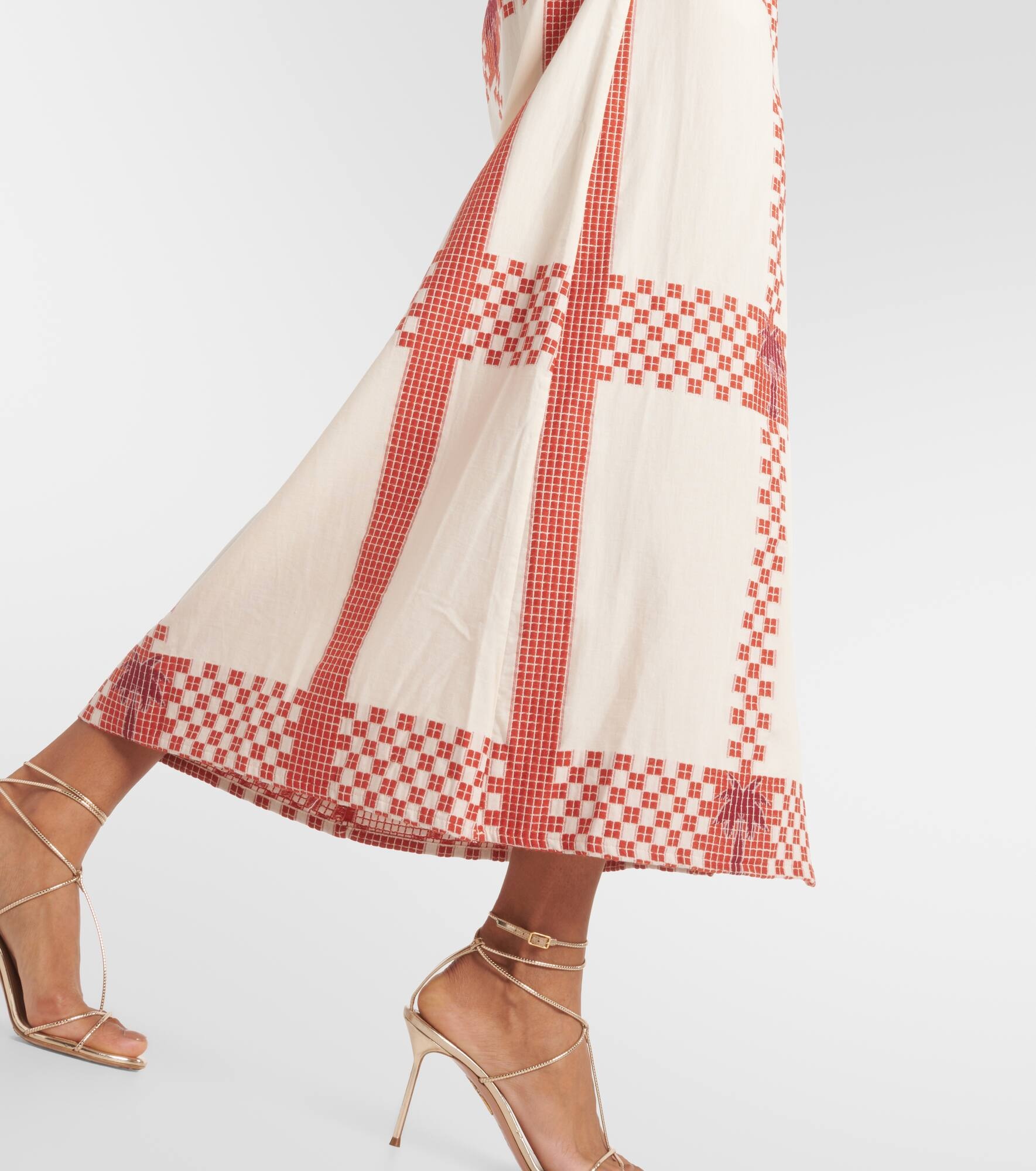 Printed cotton midi dress - 5