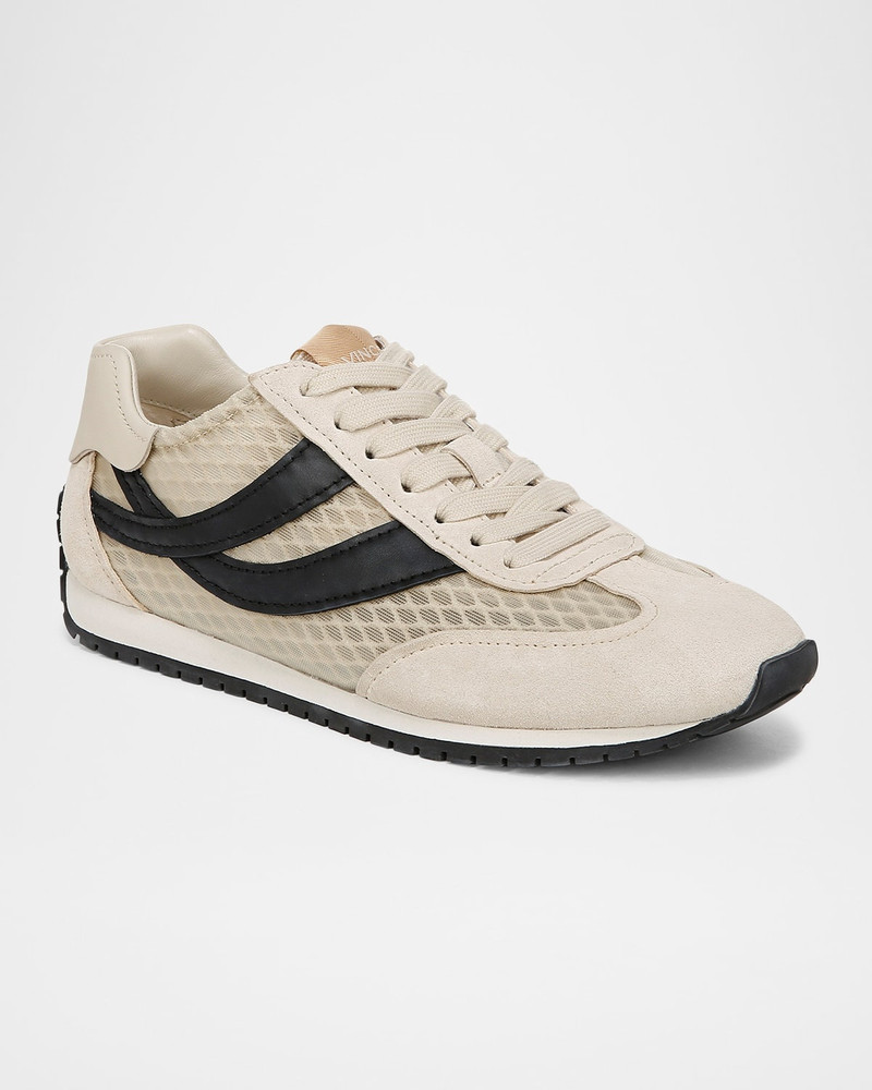Vince Oasis Net Leather Low-Top Sneakers outlook