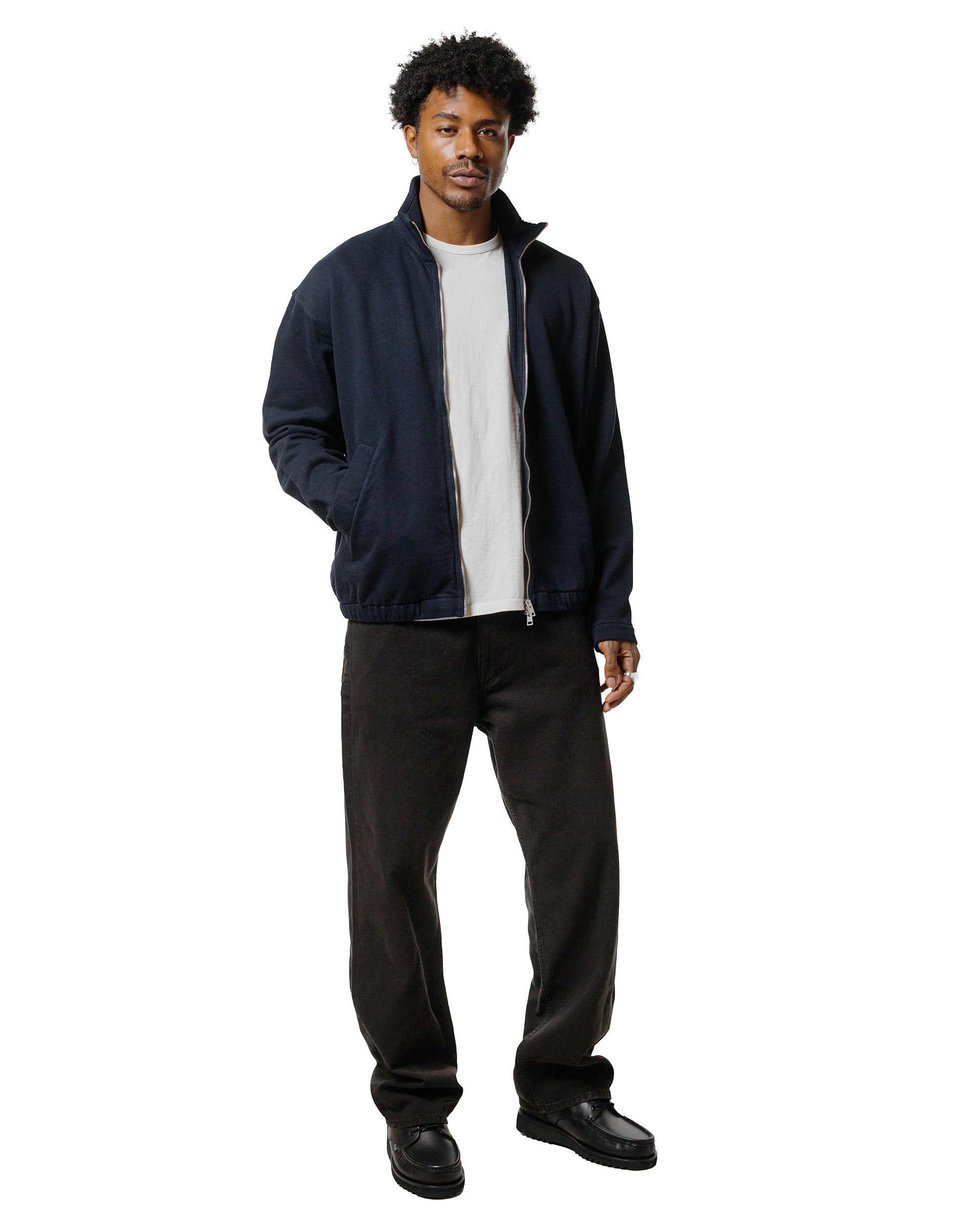 Bjorn Relaxed Organic Loopback Track Jacket Dark Navy - 4