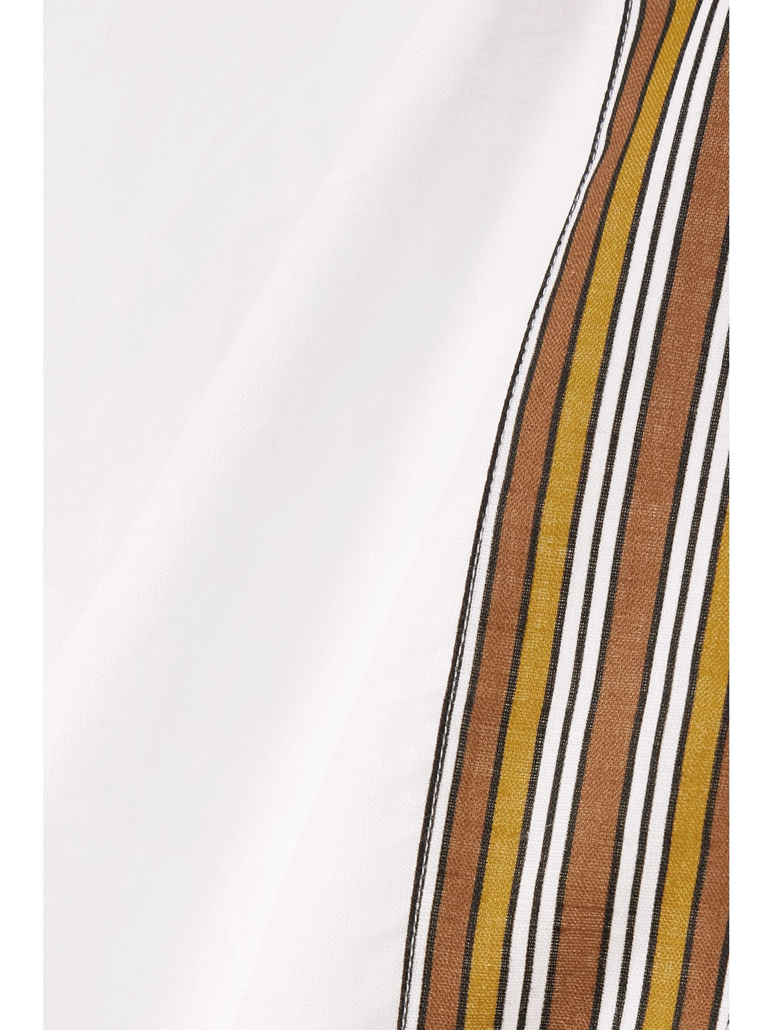 The Suitcase striped linen poncho White - 4