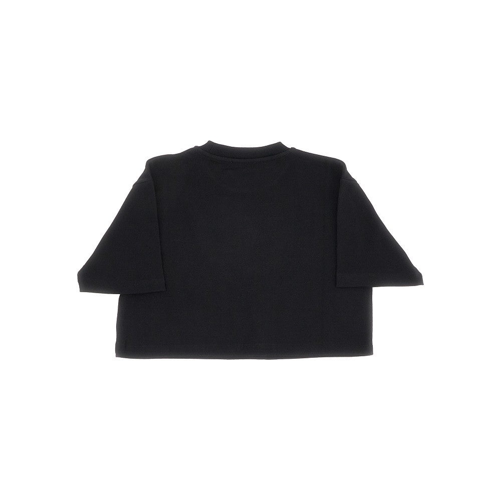 OFF EMBROIDERY RIBBED CROPPED T-SHIRT - 3
