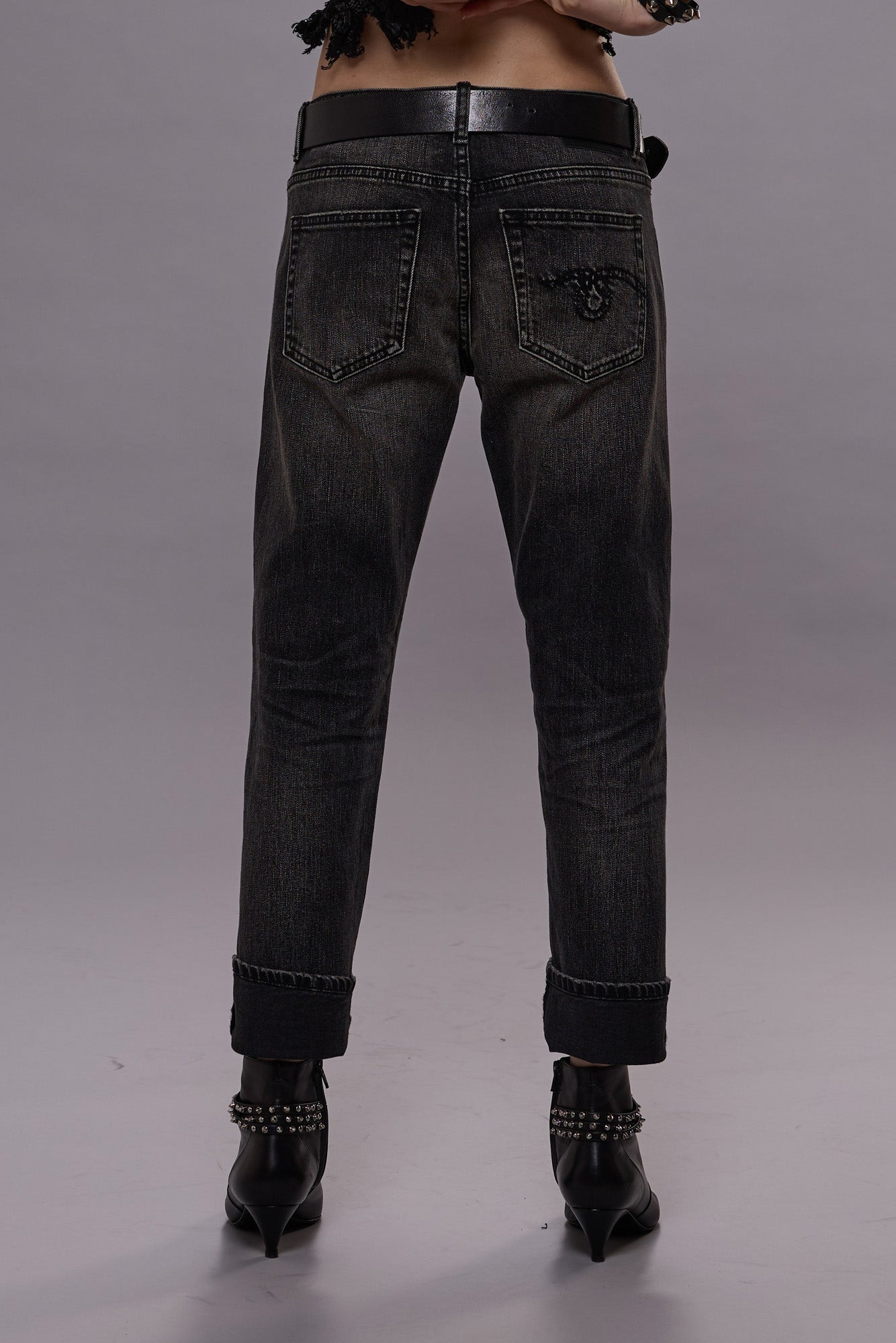 BOY STRAIGHT JEAN - KENNET BLACK STRETCH -R13 - 5