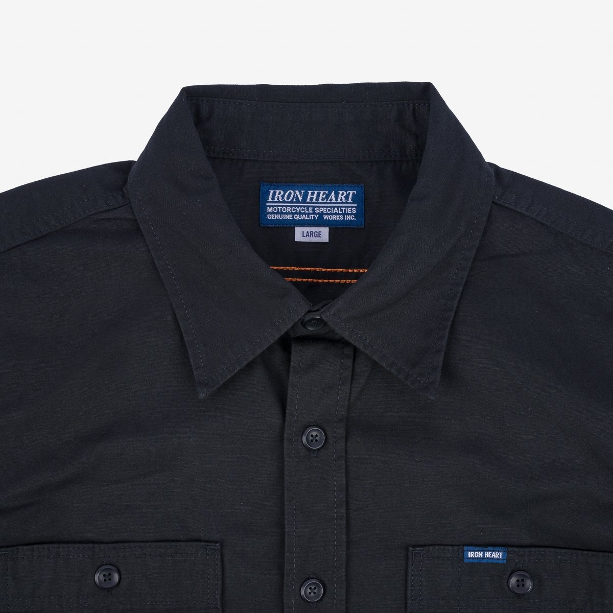 IHSH-395-BLK 7oz Fatigue Cloth Work Shirt - Black - 7