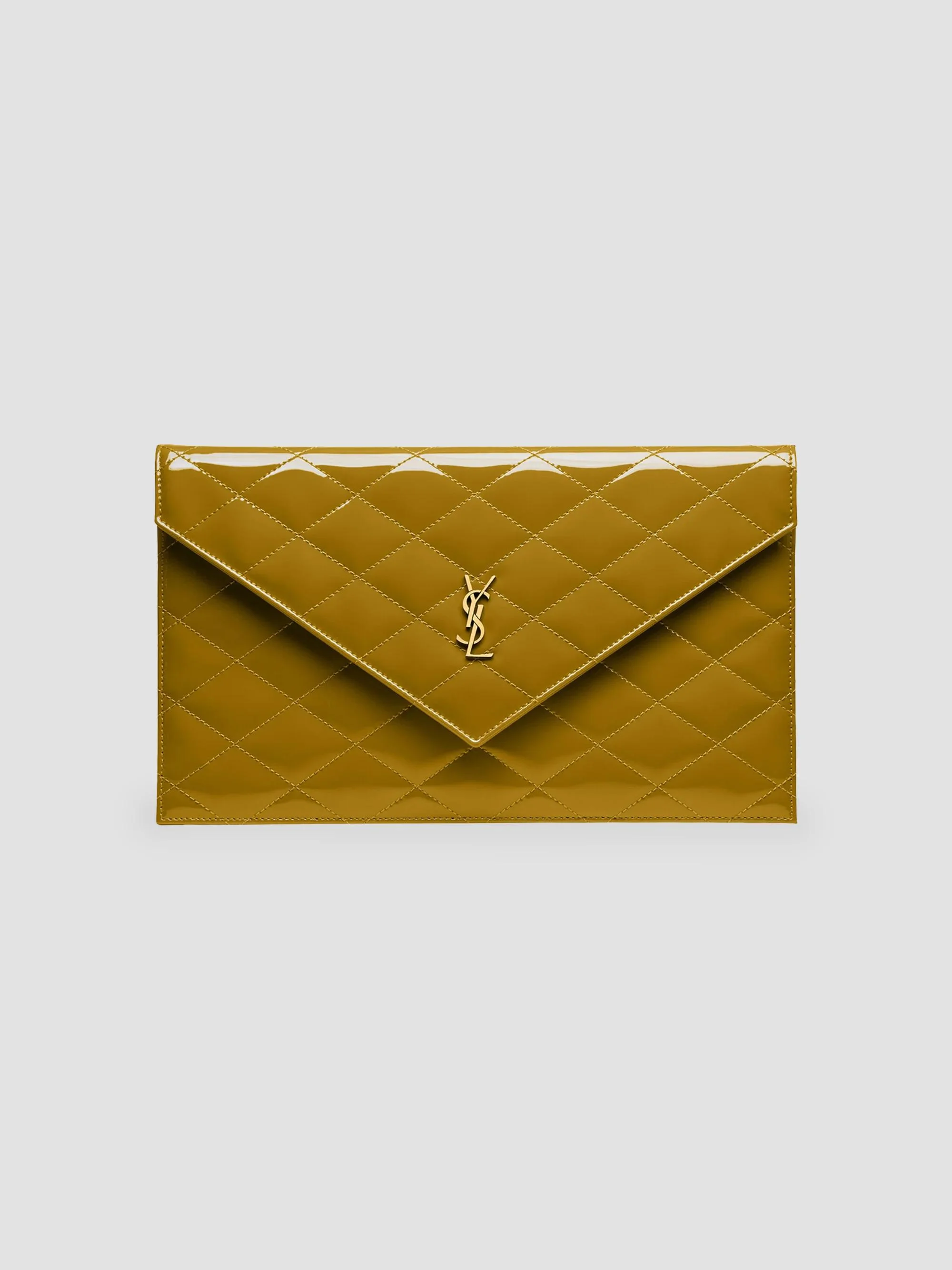 Women's Paris Pouch in Patent Leather - Oil Green - 1