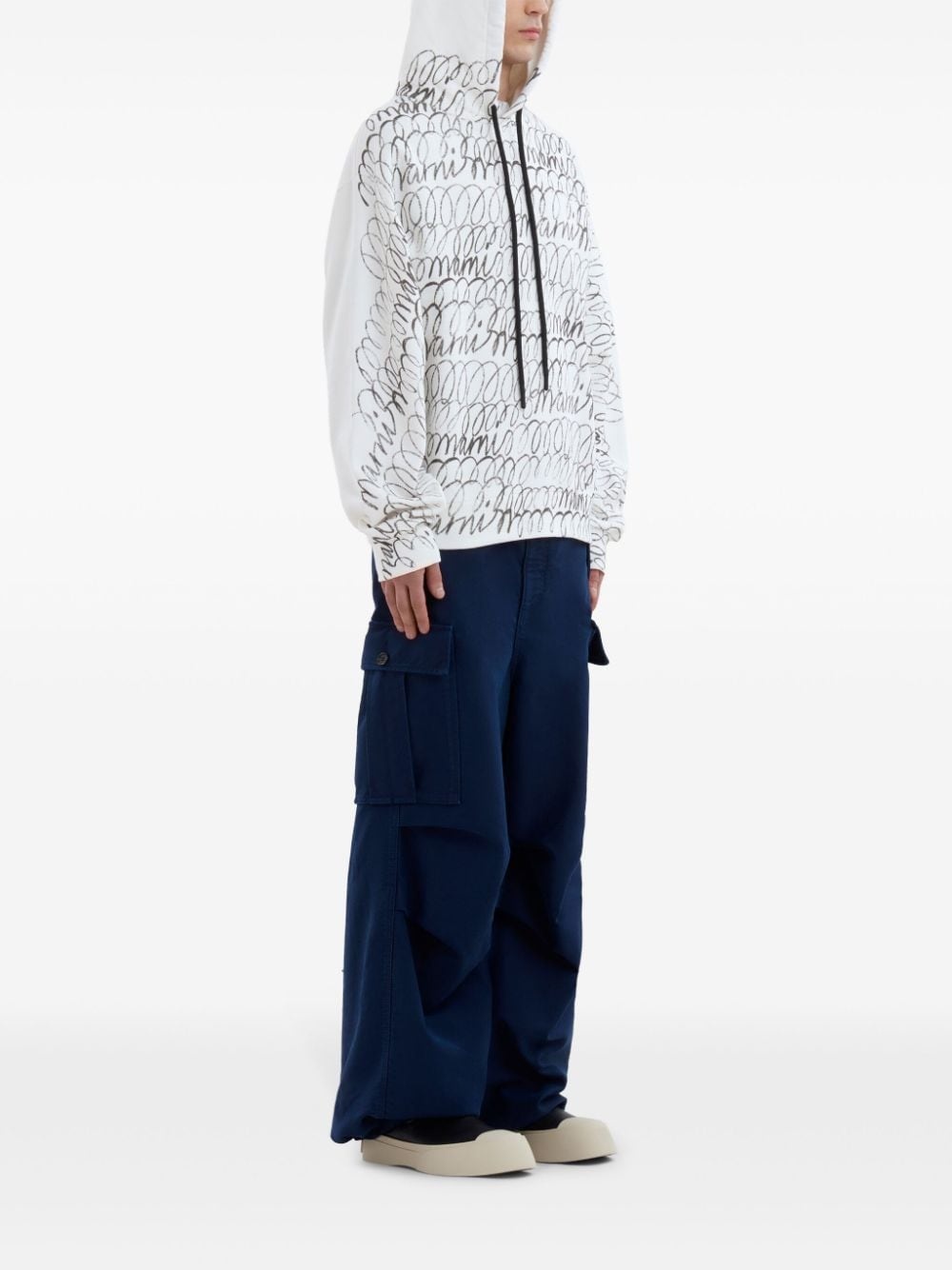 logo-print cotton hoodie - 2