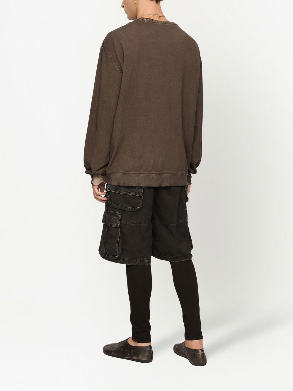 logo-print cotton sweatshirt - 4