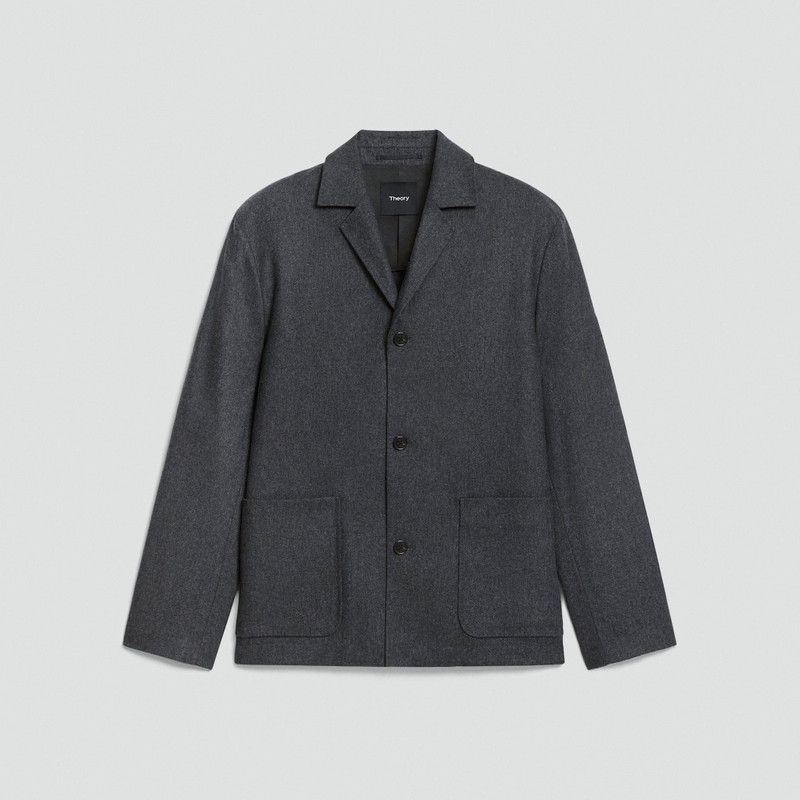 Three-Button Blazer in Cashmere-Blend Flannel 1