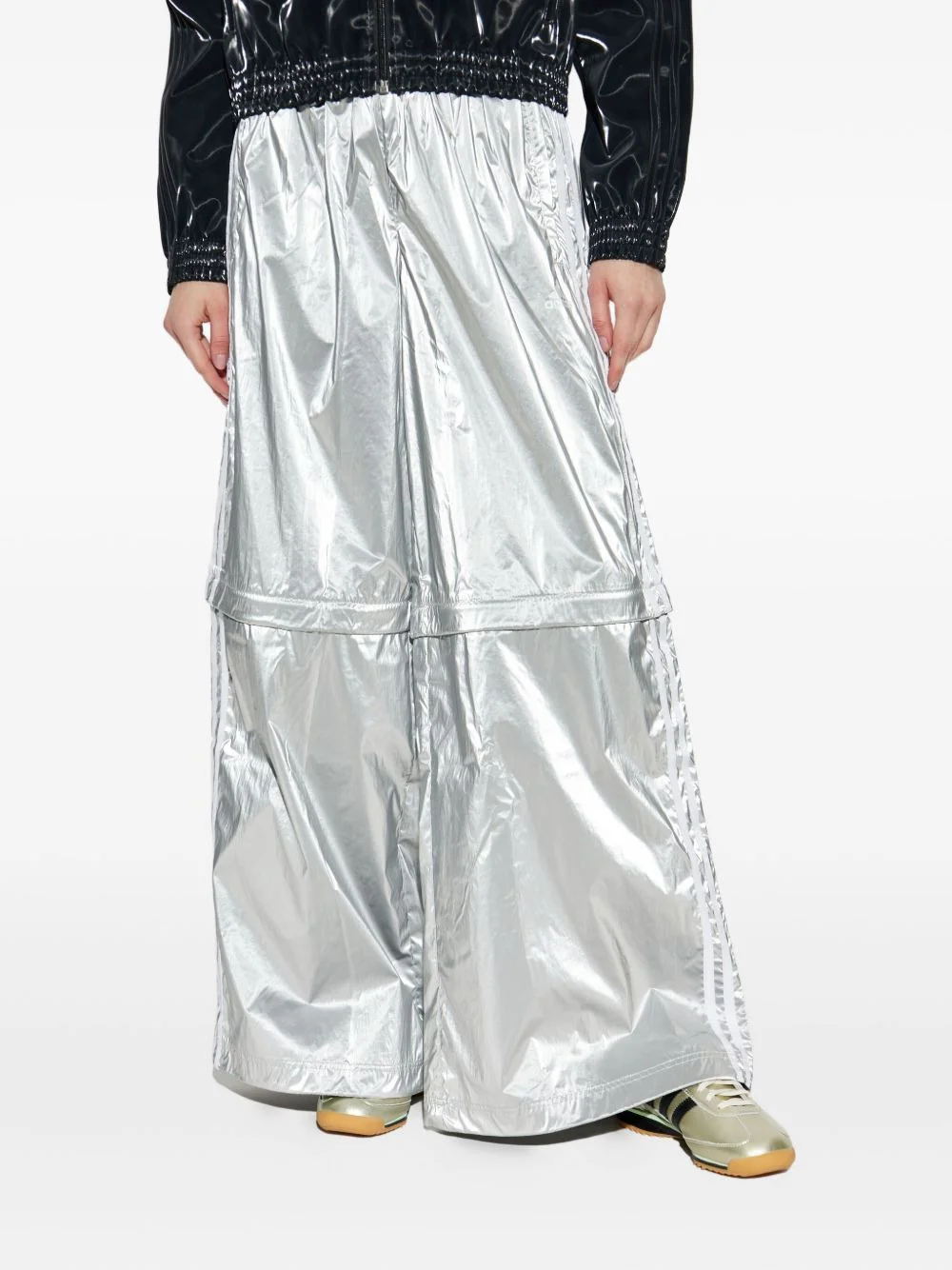 side-stripe layered trousers - 1