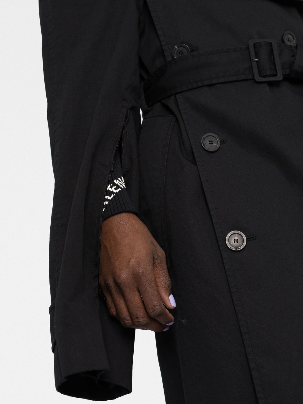 off-shoulder trench coat - 5